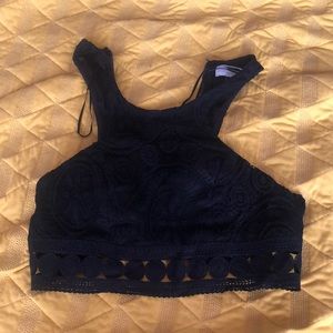 Small black LF crop top